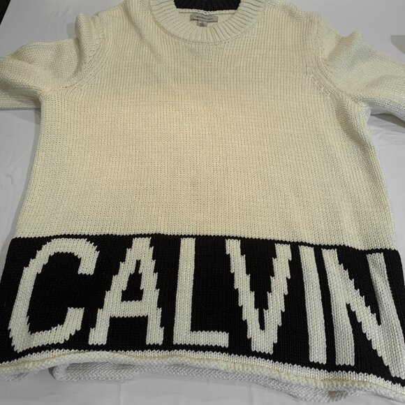 Vintage Knit Sweater Calvin Klein Women's Large Heavy Cotton - Picture 8 of 9